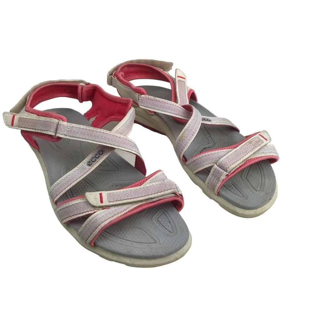 Ecco Women's Cruise Baja White/Pink Strappy Outdoor Sandals Size 41 (10-10.5 US)